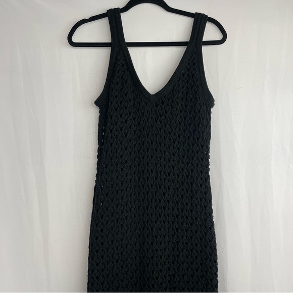Toccin Kayla Crochet Midi Dress Black Knitted 100% Cotton Lining: Cotton/Spandex - Picture 13 of 17